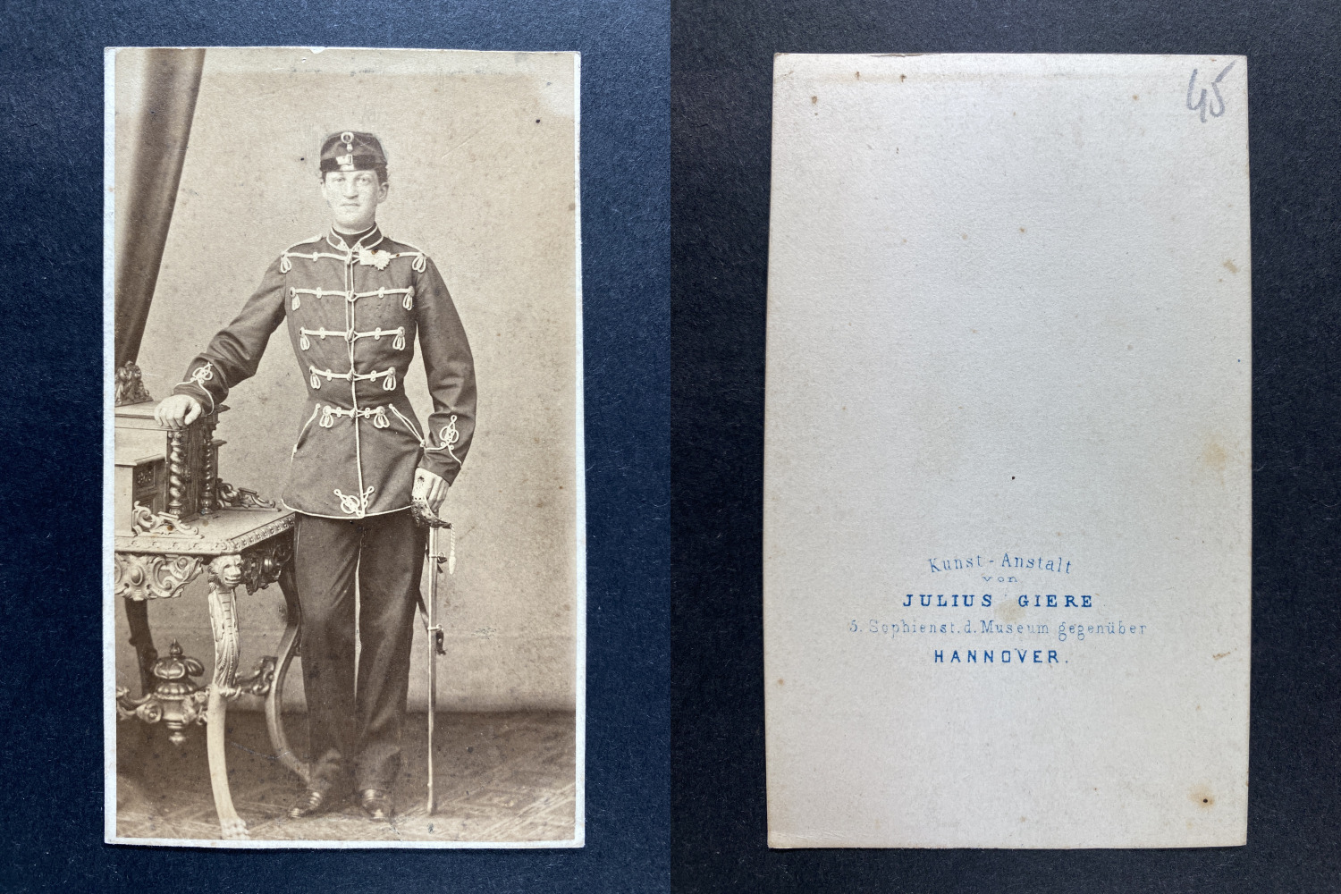 Julius Giere, Hanover, Crown Prince Ernst of Hanover vintage cdv albums print.