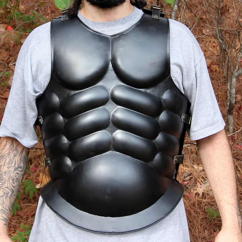 NEW ROMAN MUSCLE ARMOUR CUIRASS BLACK MUSCLE W/APRON BELT HALLOWEEN COSTUME GIFT
