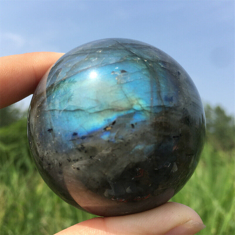 40mm Natural Multicolor Labradorite Ball Quartz Crystal Sphere Reiki Healing
