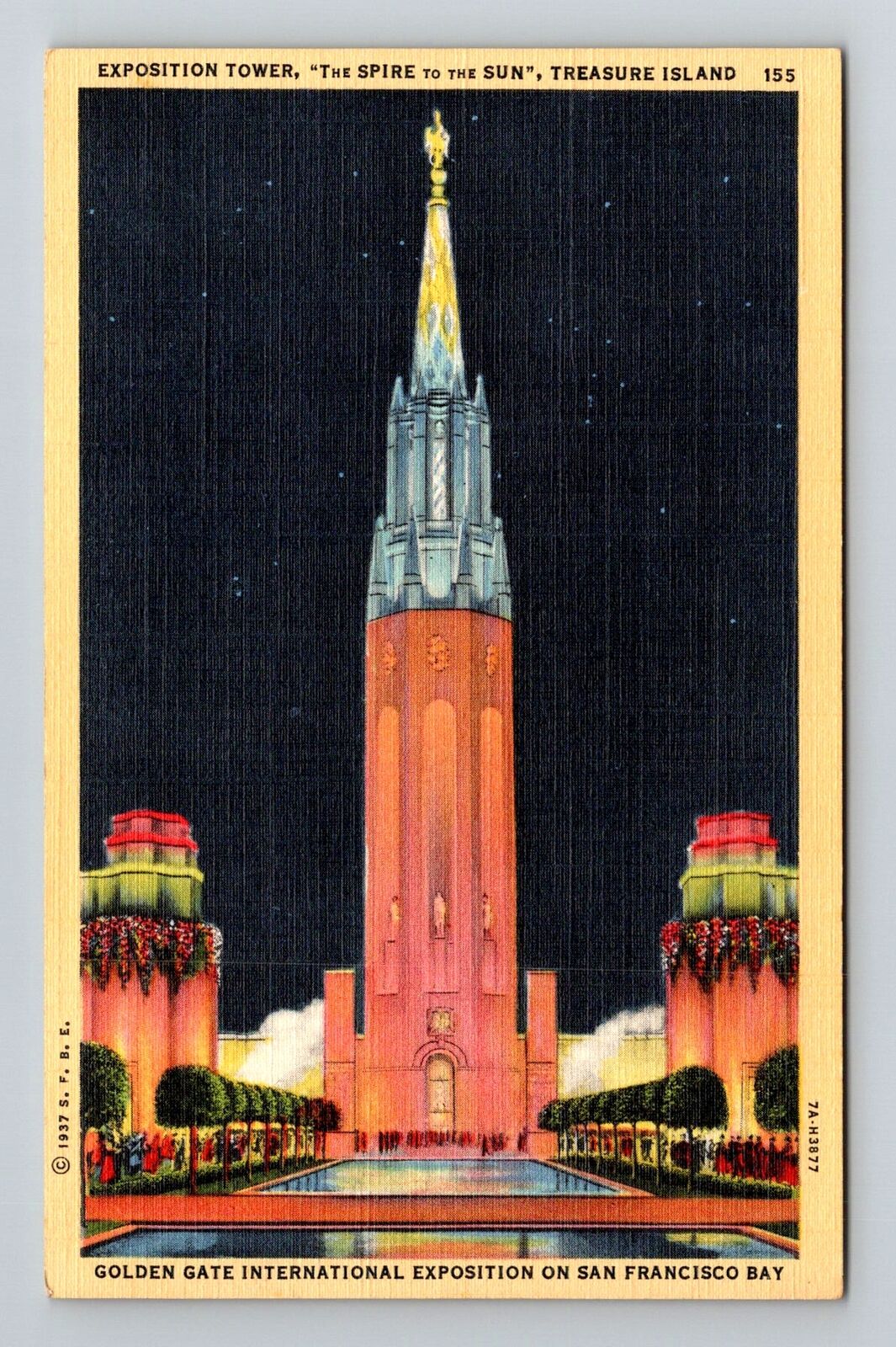 San Francisco CA-California, CA Worlds Fair, Spire to the Sun, Vintage Postcard