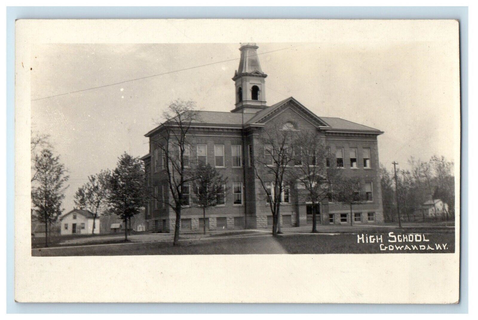 c1910\'s High School Building Gowanda New York NY RPPC Photo Antique Postcard