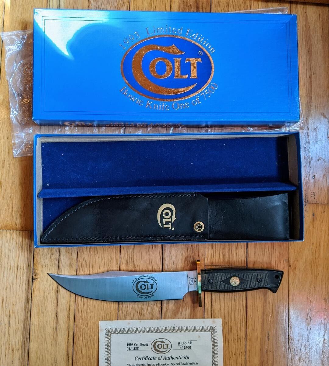 Colt 1993 Limited Edition Bowie Knife CT1 LTD 1 of 7500 open box Made in USA