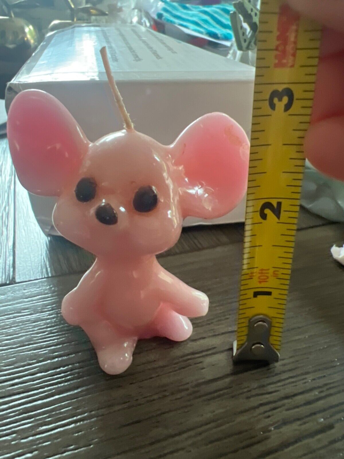 Vintage Mouse Wax Candle Unused Wick Adorable 3” Mice Collectible Figurine HTF