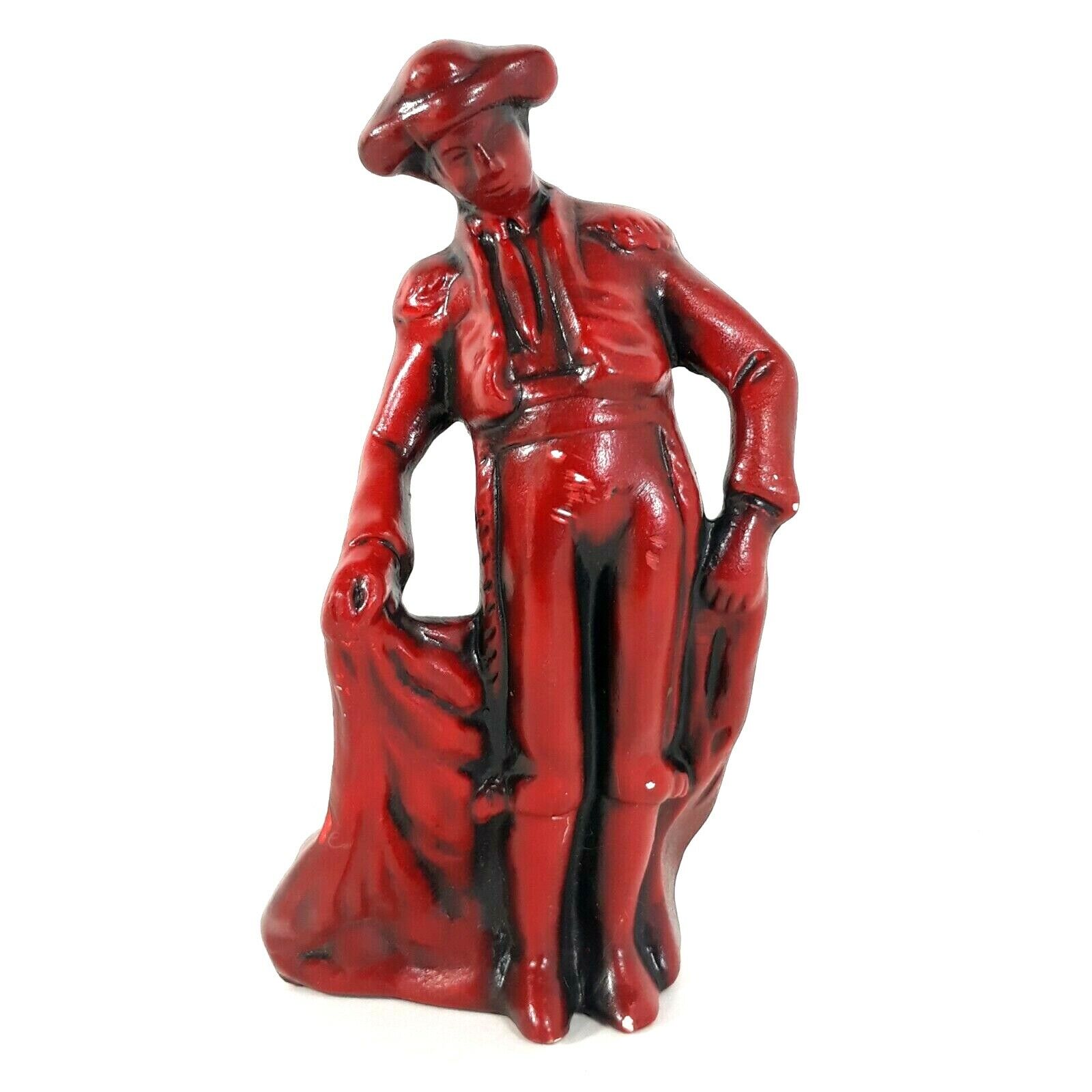VTG Bullfighter Sculpture Spanish Matador Figurine Red Ceramic 6\