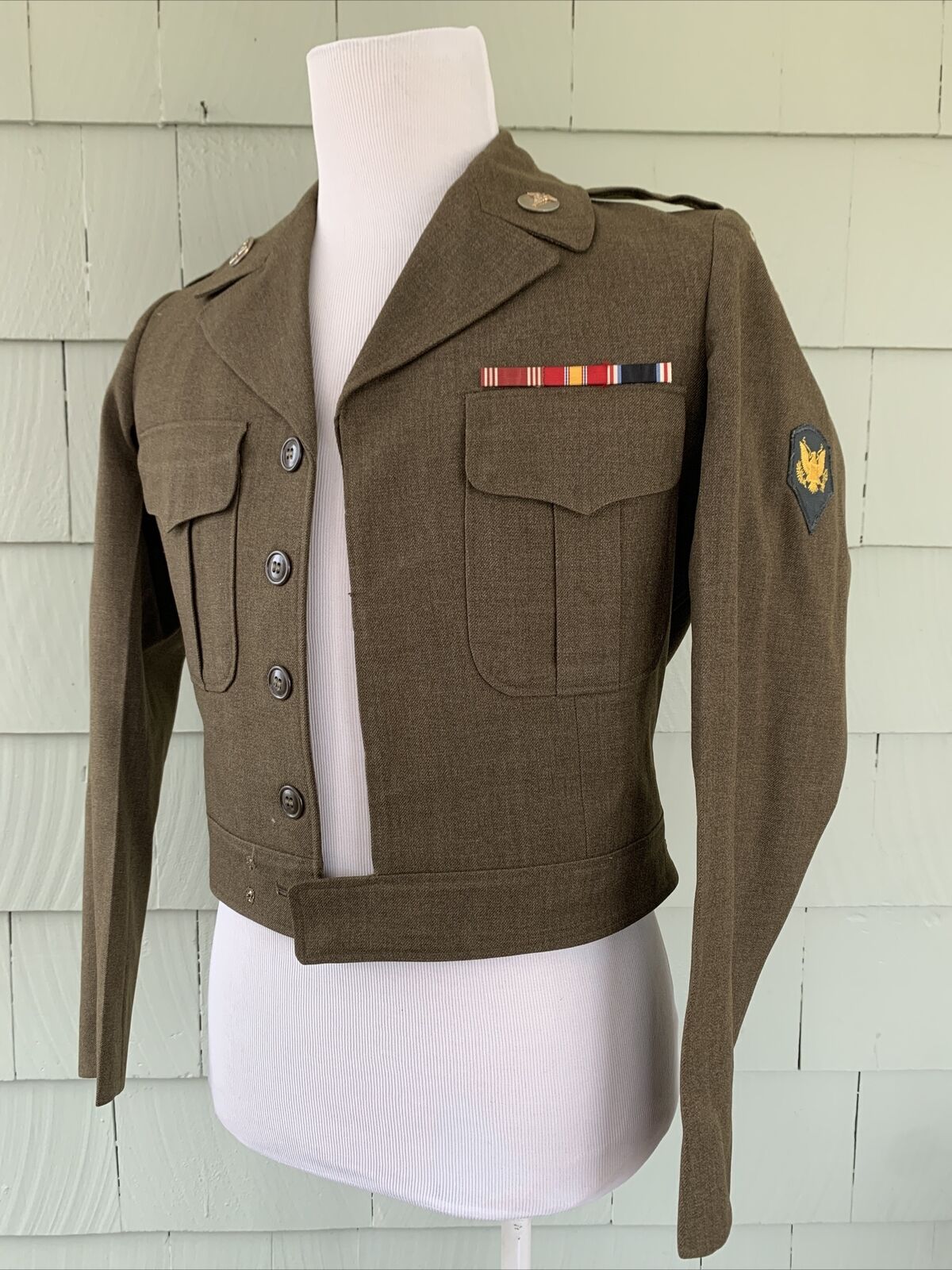 Vintage WW2 Korea US Army Wool Uniform Ike Field Jacket Belt Pants Dated