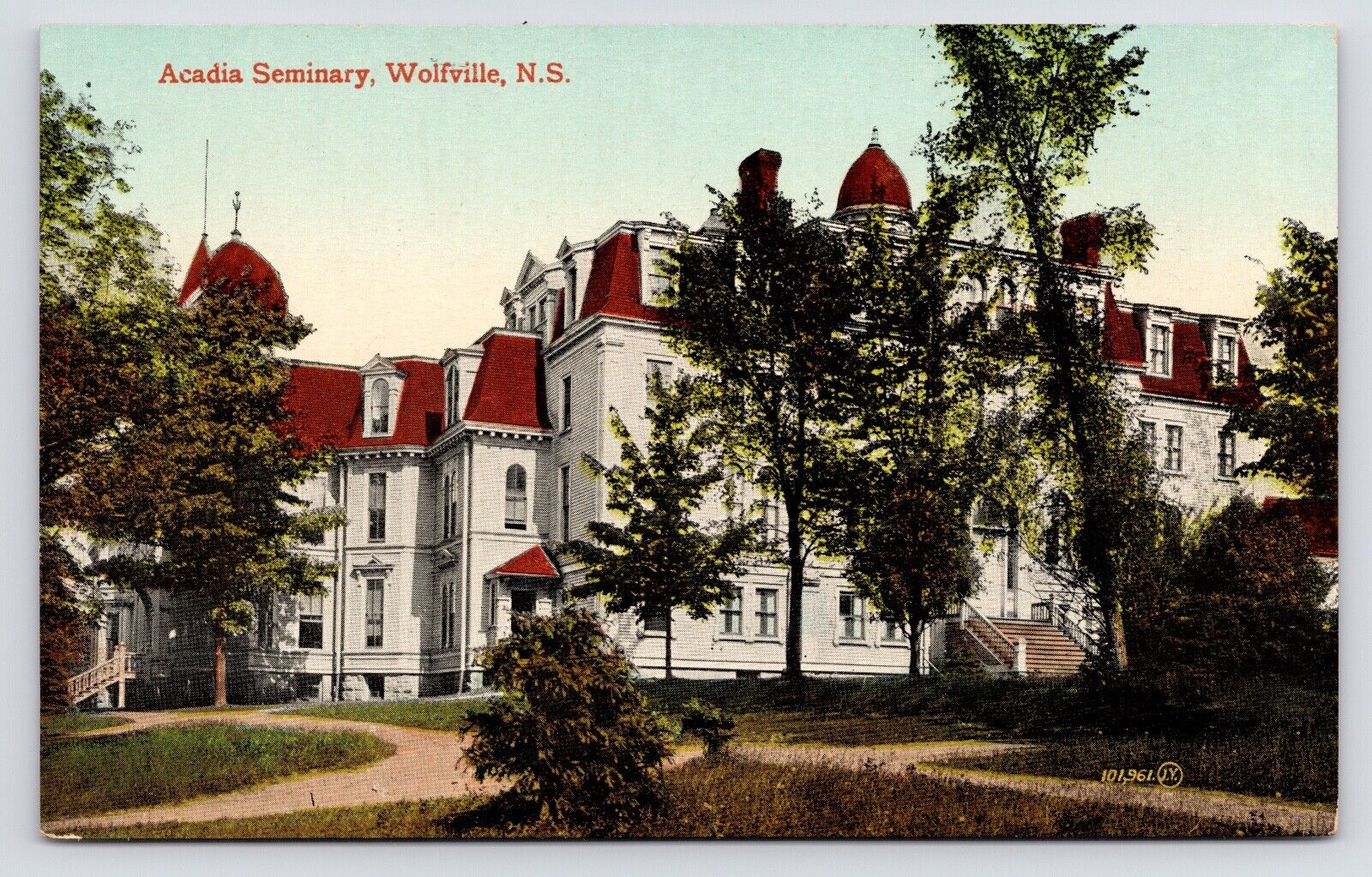 c1908~Acadia Seminary College~Wolfville Nova Scotia Canada~Antique Postcard