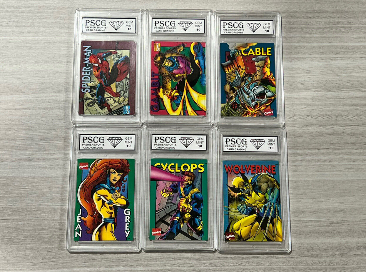 Marvel X-Men Wolverine Spiderman Crunch ‘n Munch Lot 6 Cards PSCG Gem Mint 10