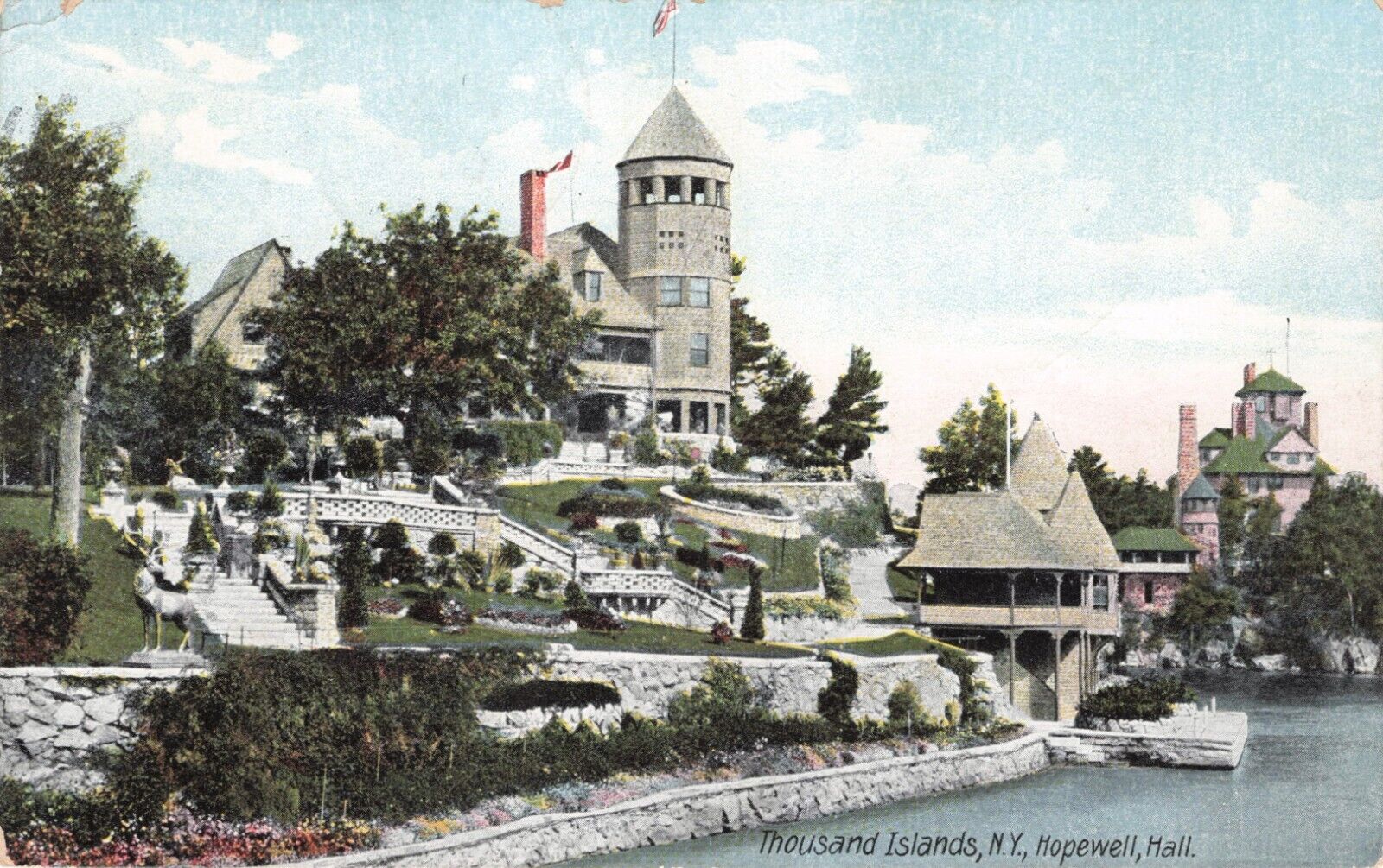 Vintage Postcard  Thousand Islands Bew York NY Hopewell House 1909 511