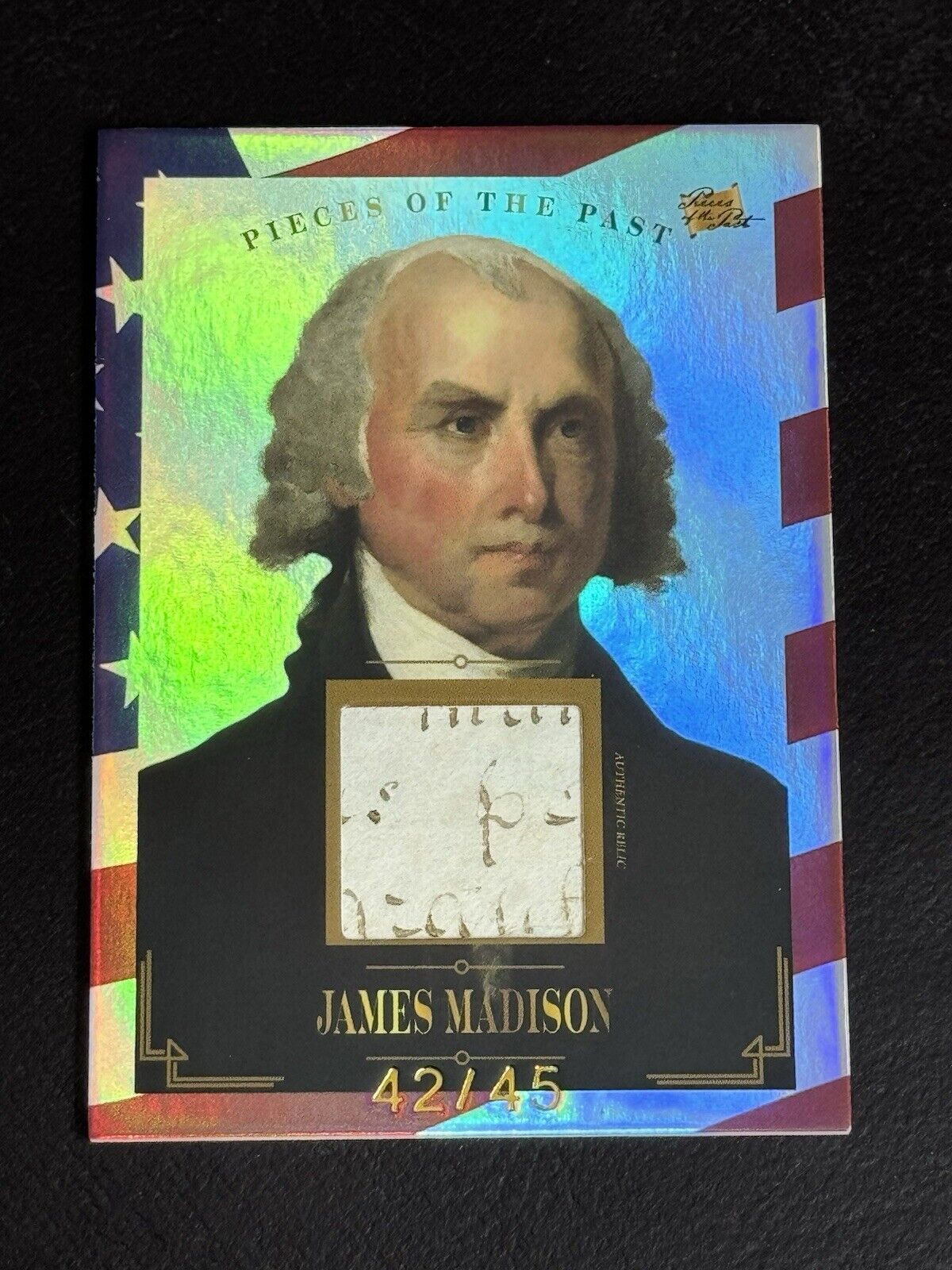 James Madison 2023 Pieces Of The Past Historical Handwritten Relic Flag /45