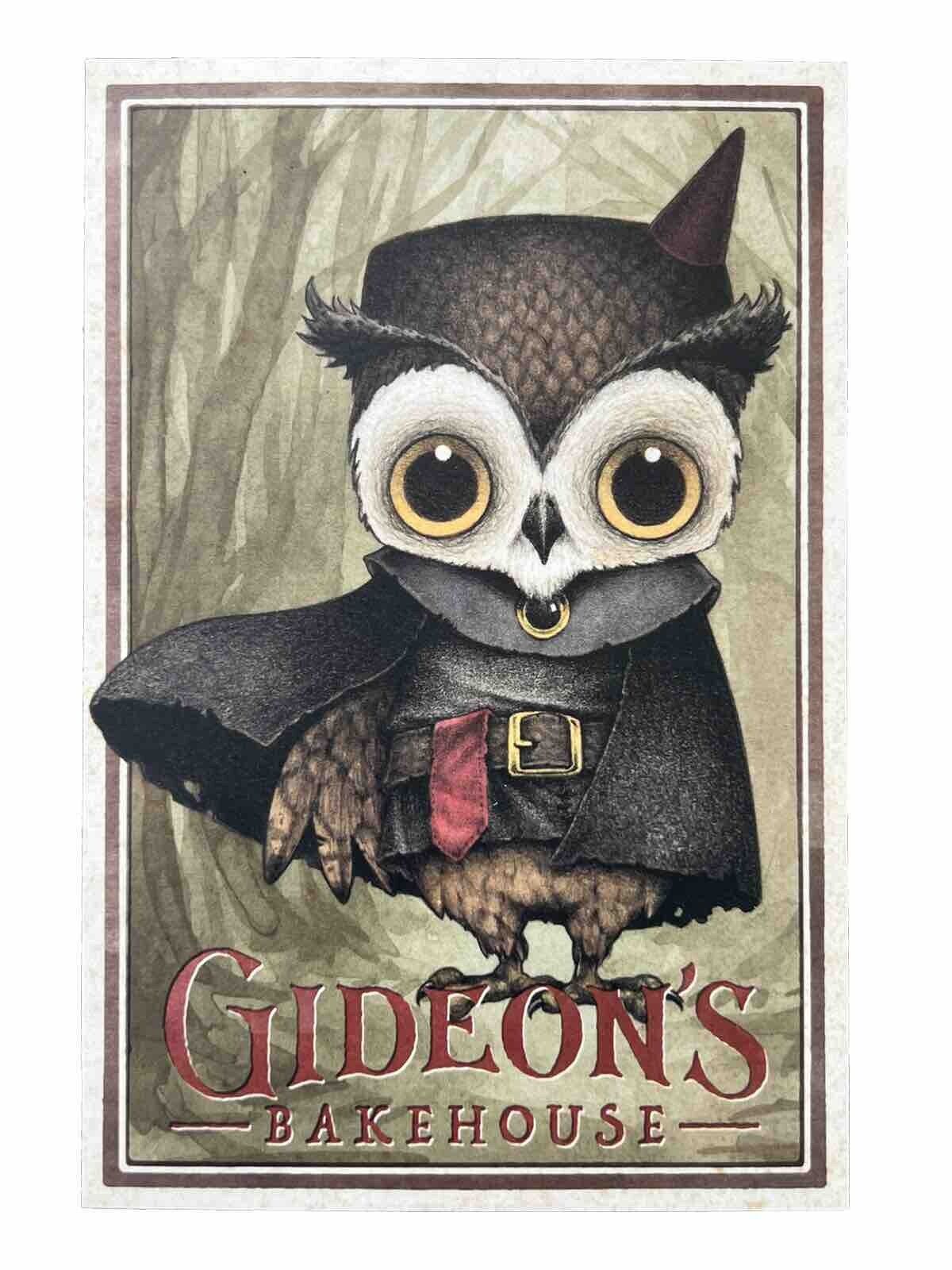 Disney Springs Gideon's Bakehouse March 2024 Menu Card - Thaddeus Bubo the Owl