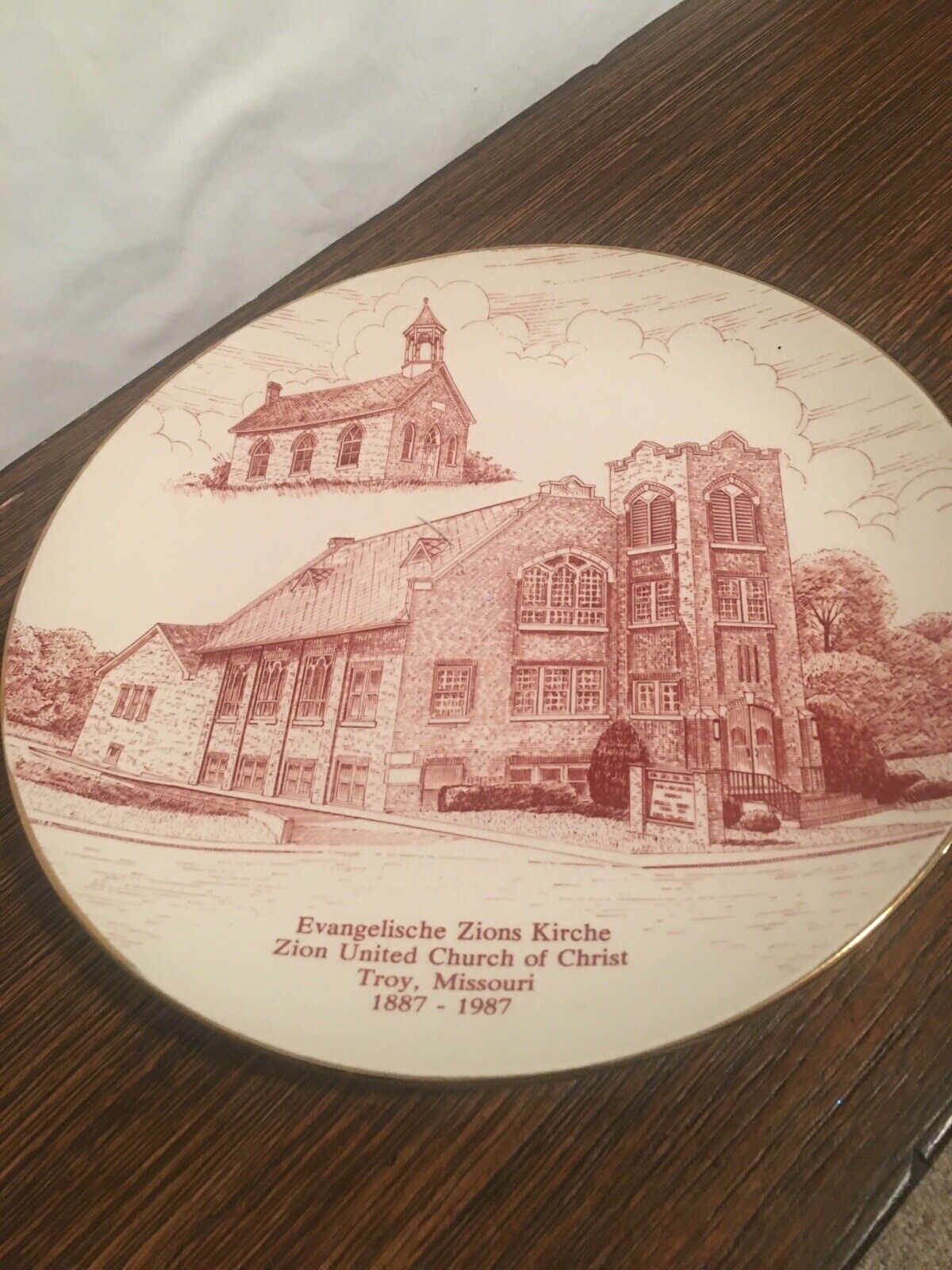 Plate Decorative Zion Church Of Christ Troy, Missouri 1887-1987