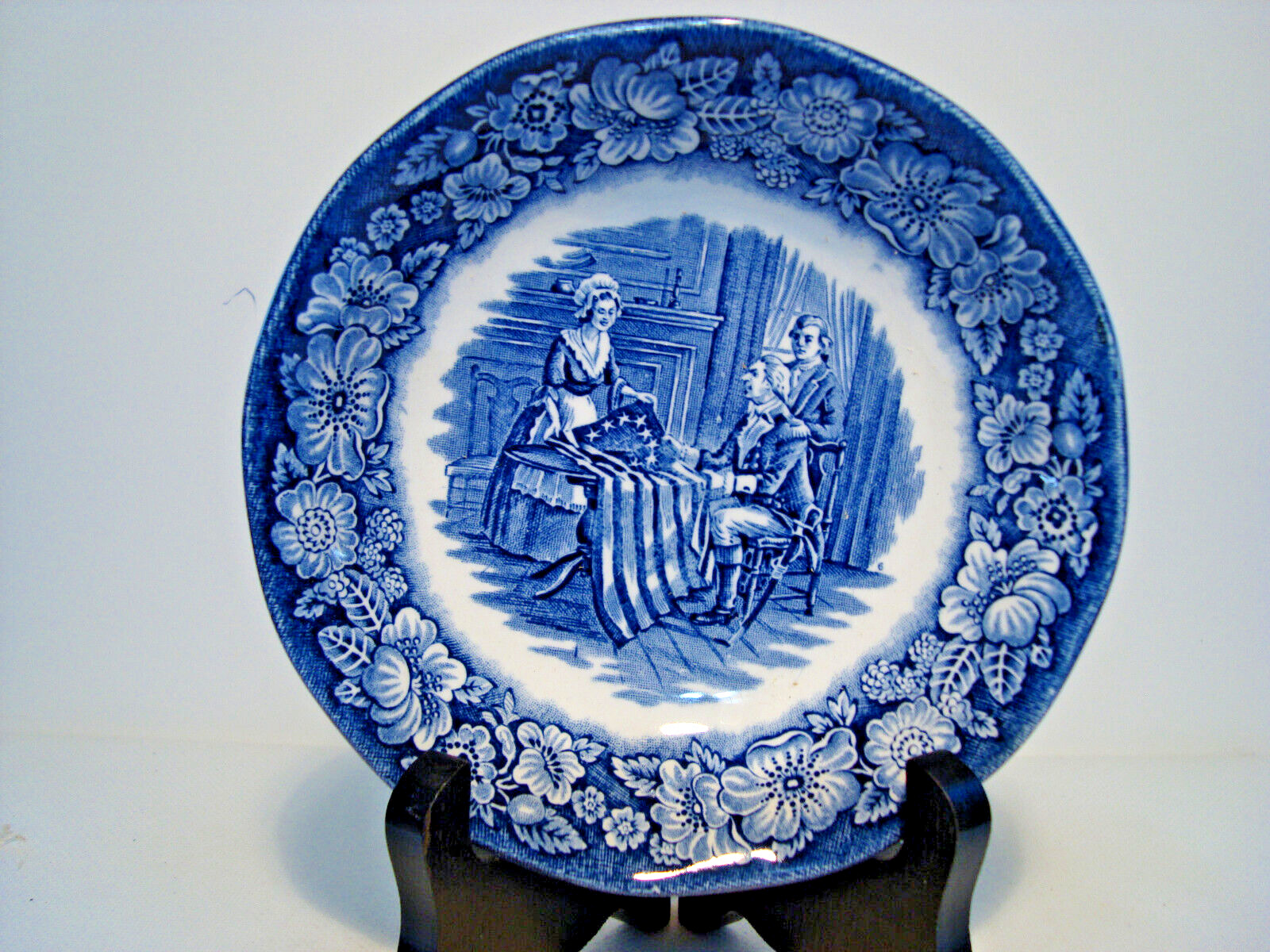 Staffordshire Liberty Blue Fruit /Berry Bowl Betsy Ross.