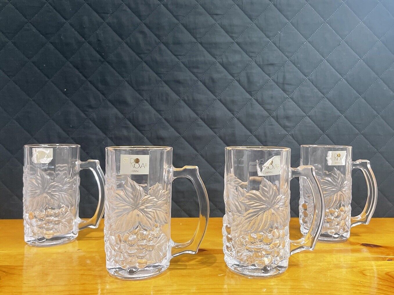 Studio Nova Brew Beer Steins Set Of 4  Glass Vintage Made In Japan