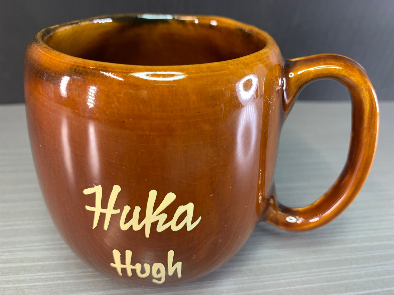 RARE Vintage KavaCraft Hawaii Huka Hugh Mug Cup Man Cave