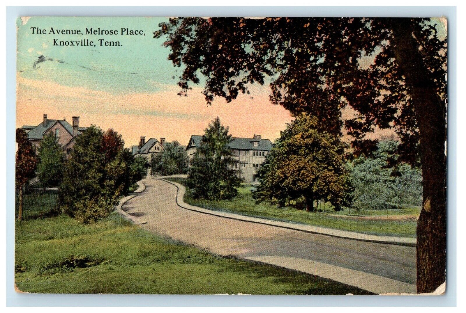 1914 The Avenue Melrose Place Knoxville Tennessee TN Posted Antique Postcard