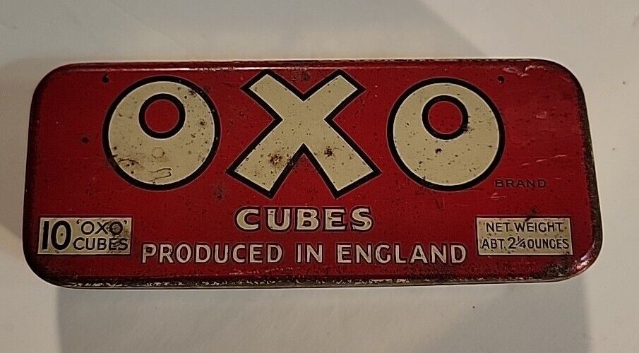 Vintage OXO Cubes Tin - England 10 Cubes - Empty