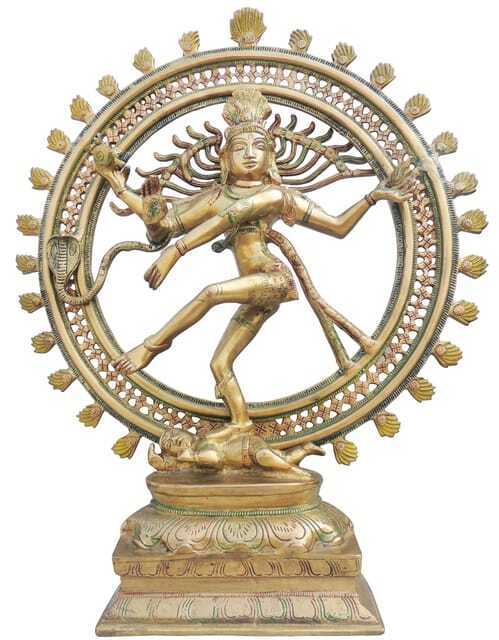 Brass Lord Shiva Dancing Nataraja Statue Handcrafted Figurine Hindu Deity 23 In