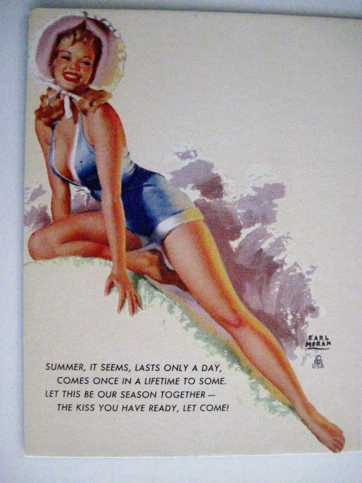 Vintage Advertising Blotter w/ Pin-Up by Earl Moran for Crowder Jr. Co. *