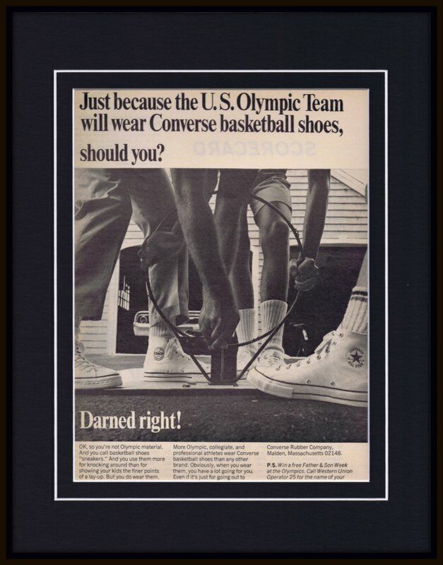 1968 Converse Basketball Shoes 11x14 Framed ORIGINAL Vintage Advertisement 