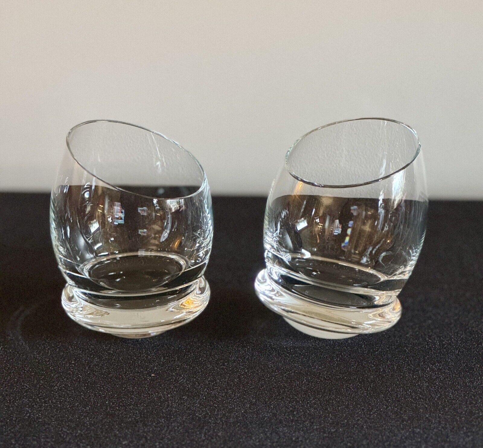VTG Mid-Century MCM Crystal Roly Poly Schnapps Glasses