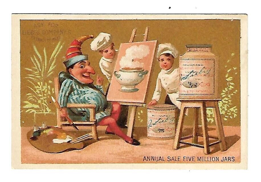 c1890 Victorian Trade Card Liebig Extract Of Meat, Artist Painting