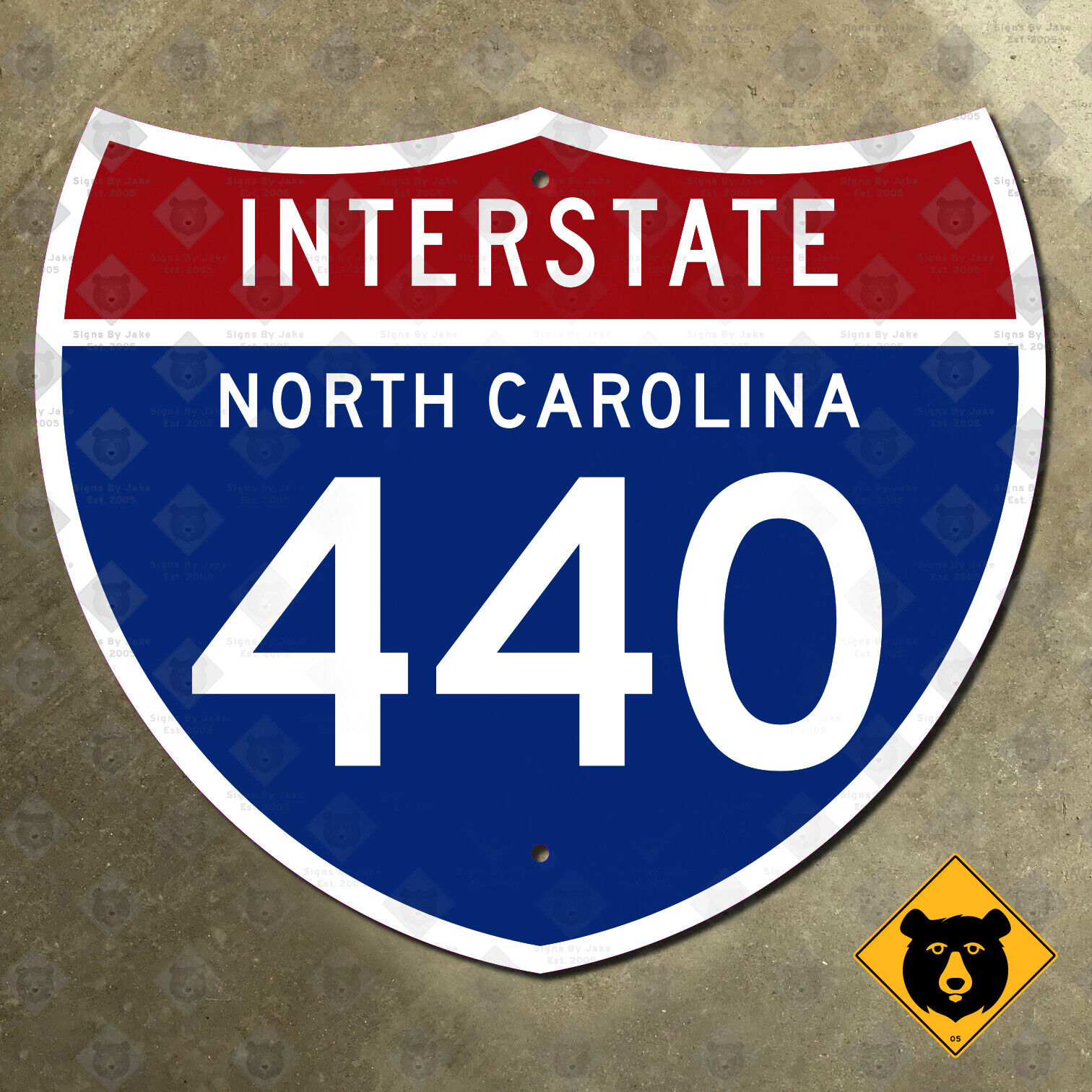 North Carolina interstate 440 route marker road sign 1961 Raleigh Beltline 21x18