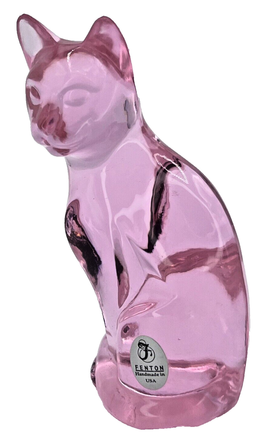 Fenton Desert Rose - Pink Stylized Cat with Sticker
