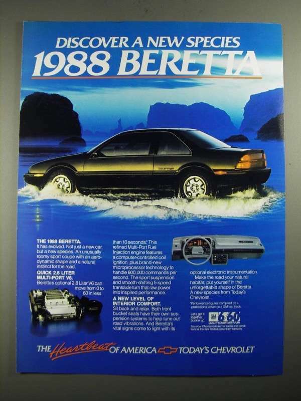 1988 Chevrolet Beretta Ad - A New Species