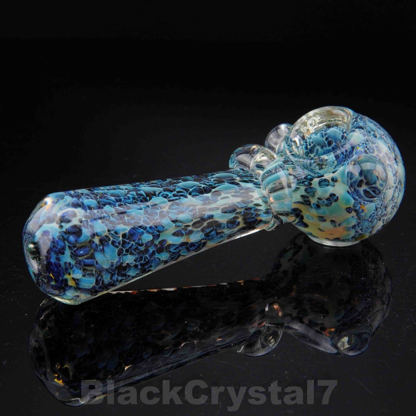 5 inch Handmade Thick Heavy Frit Midnight Blue Tobacco Smoking Bowl Glass Pipes