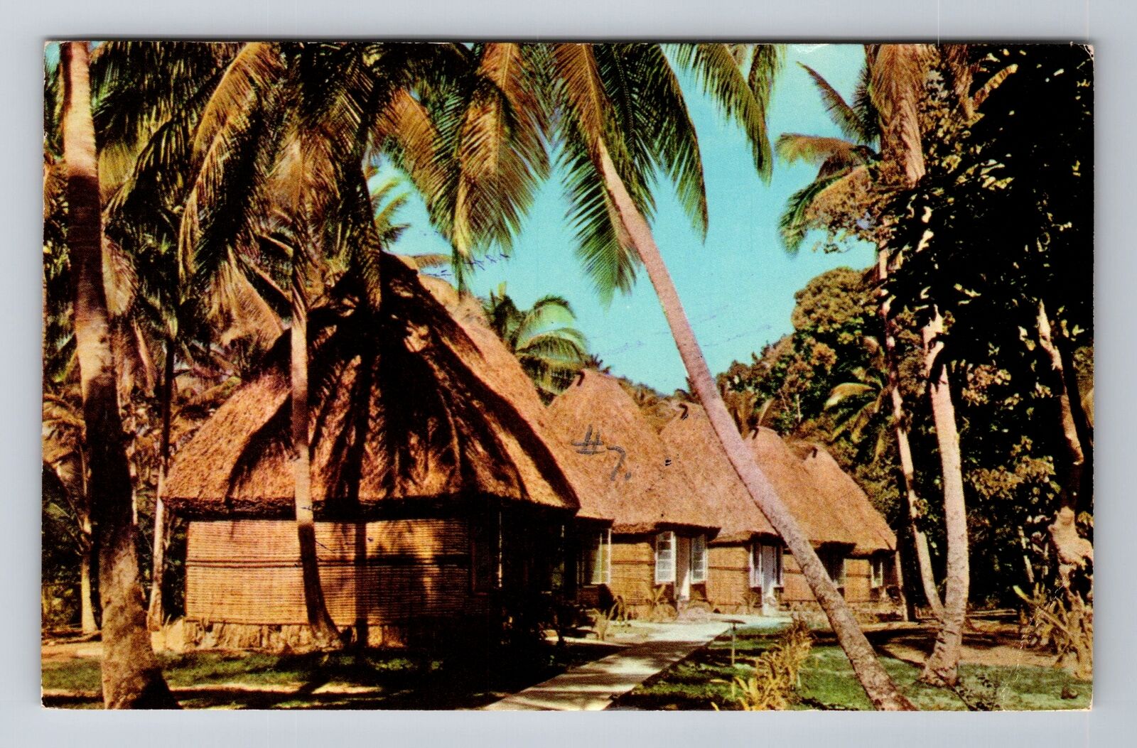 Korolevu Fiji, Bure Accommodation, Antique, Vintage Postcard