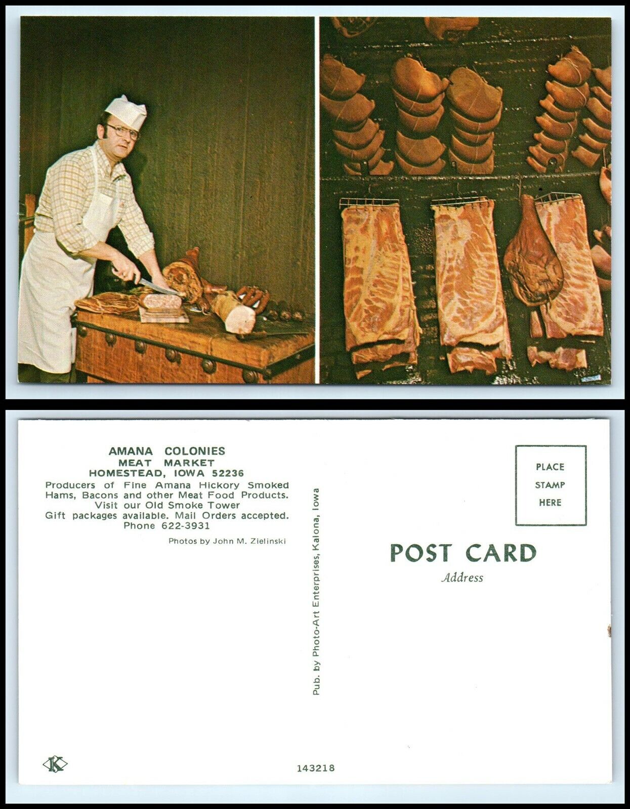 IOWA Postcard - Homestead, Amana Colonies Meat Market A43