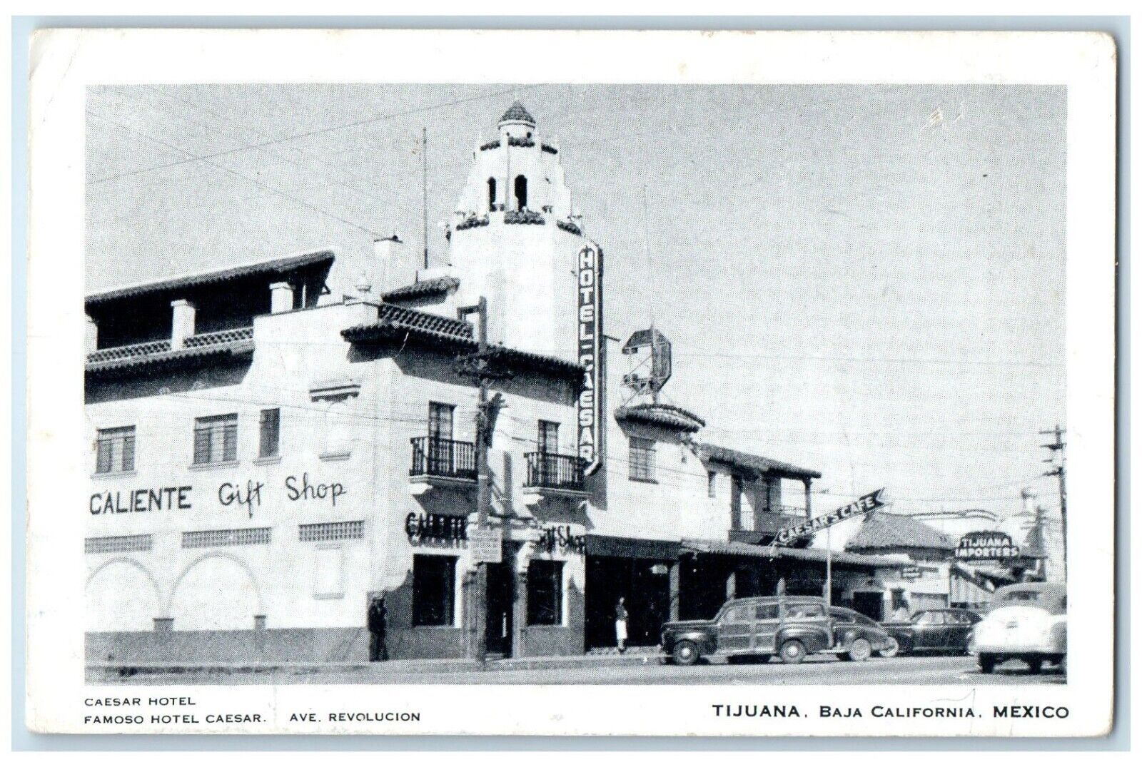 c1940's Caesar Hotel Famoso Hotel Ave. Tijuana Baja California Mexico Postcard