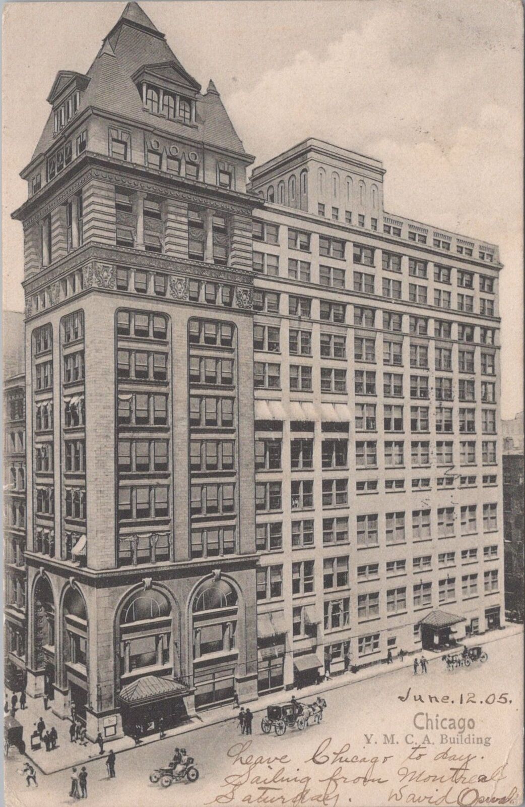 Y.M.C.A. Building Chicago 1905 Postcard