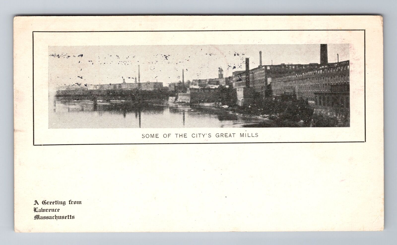 Lawrence MA-Massachusetts, General Greetings Great Mills Vintage c1904 Postcard