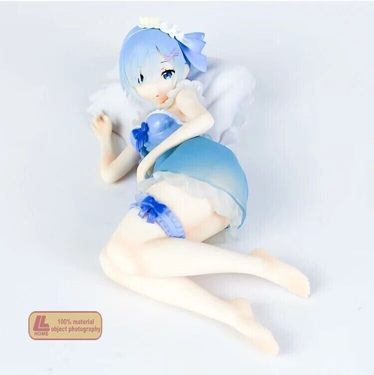 Anime Re Sleeping Rem blue dress cute girl PVC Action Figure Statue Toy Gift