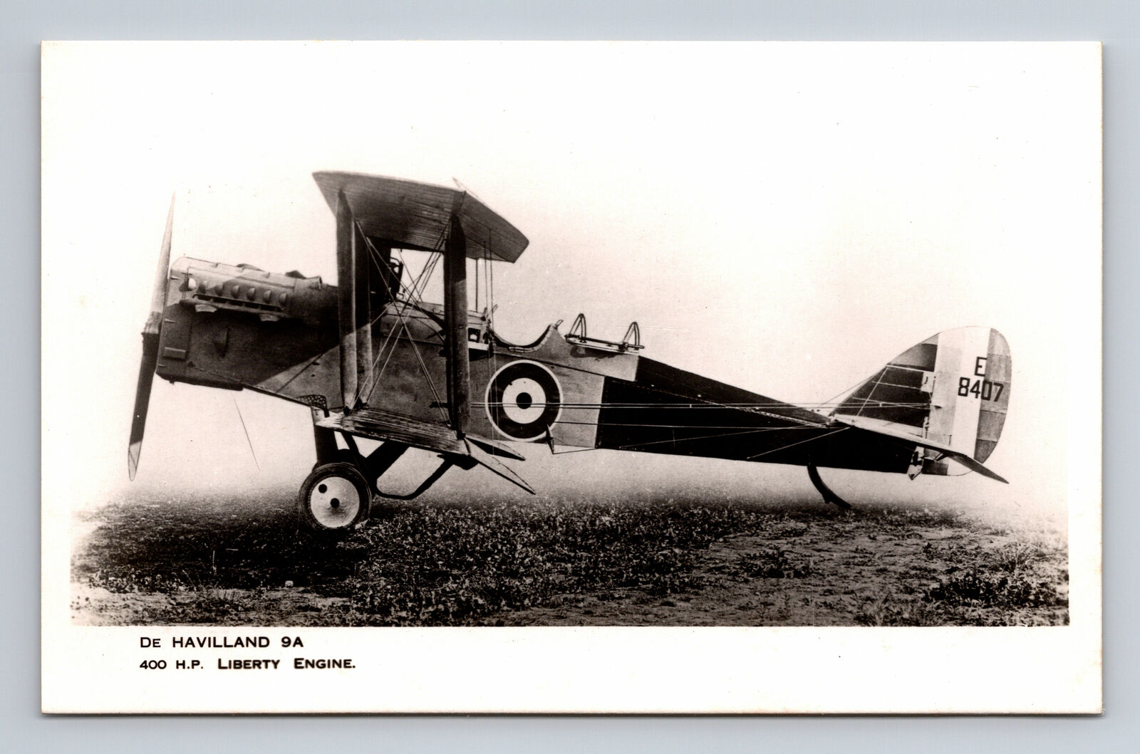 RPPC WWI RAF Airco DH.9A De Havilland Biplane FLIGHT Photograph UK Postcard