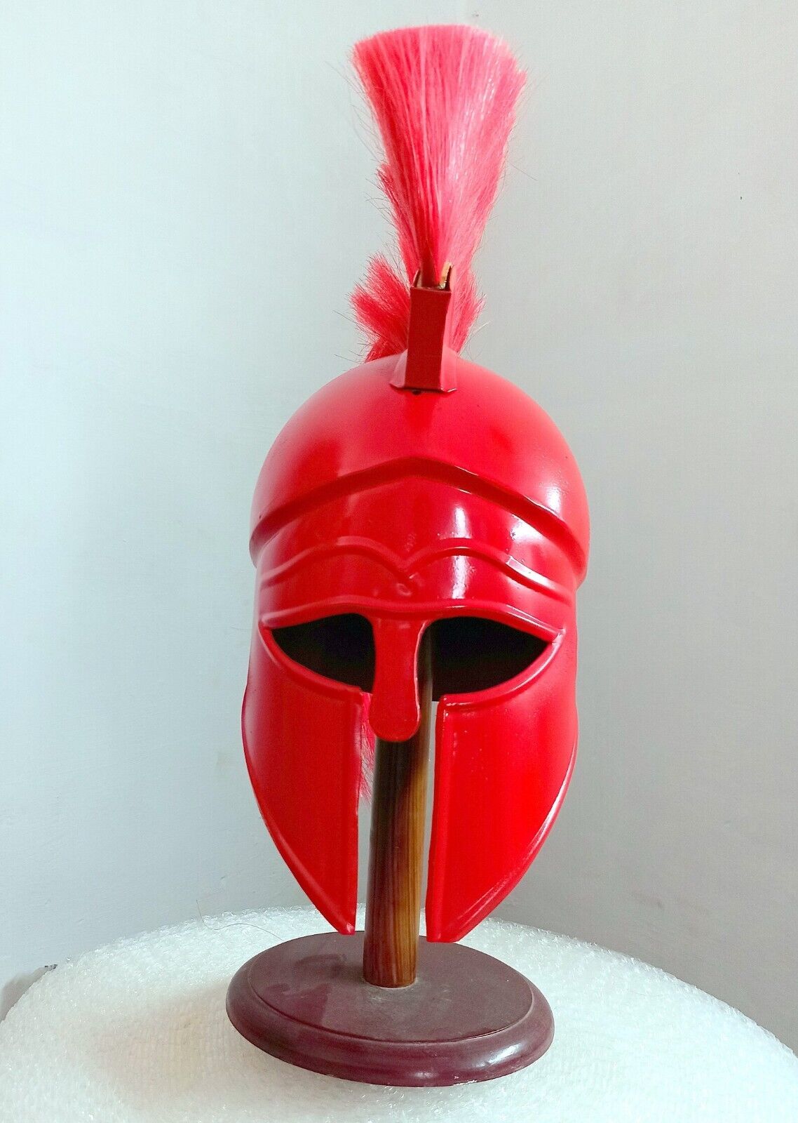 Corinthian Helmet Roman Hand Painted Red Finish Helmet With Red Plume Metal