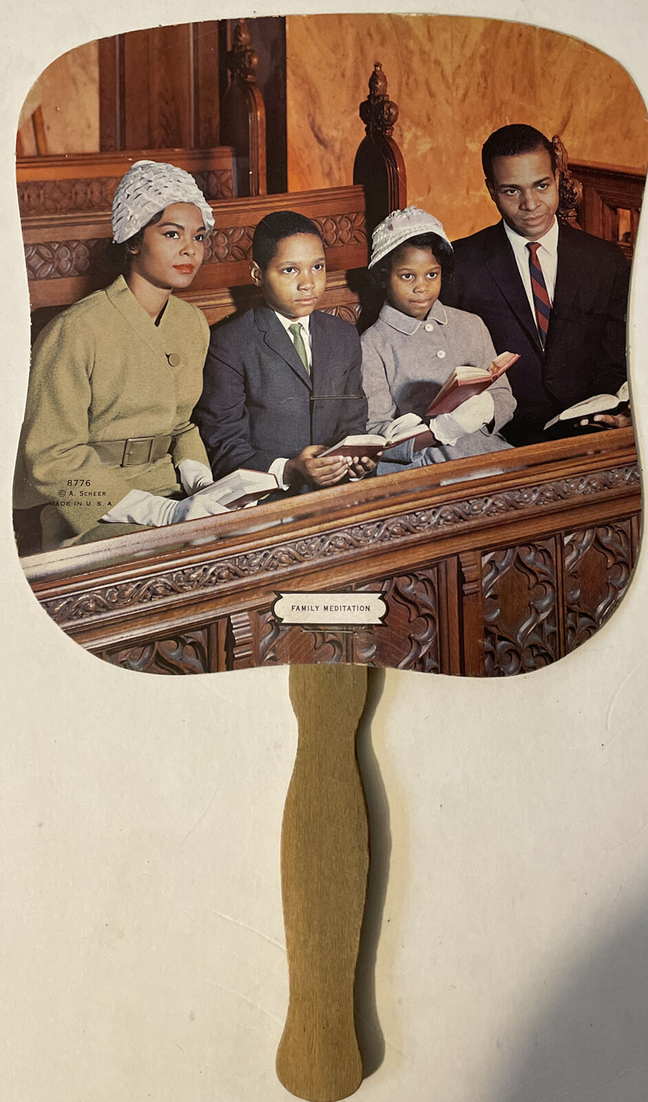 Vintage TWO Black Family Advertisement Church Beautiful 70s Philadelphia Fan