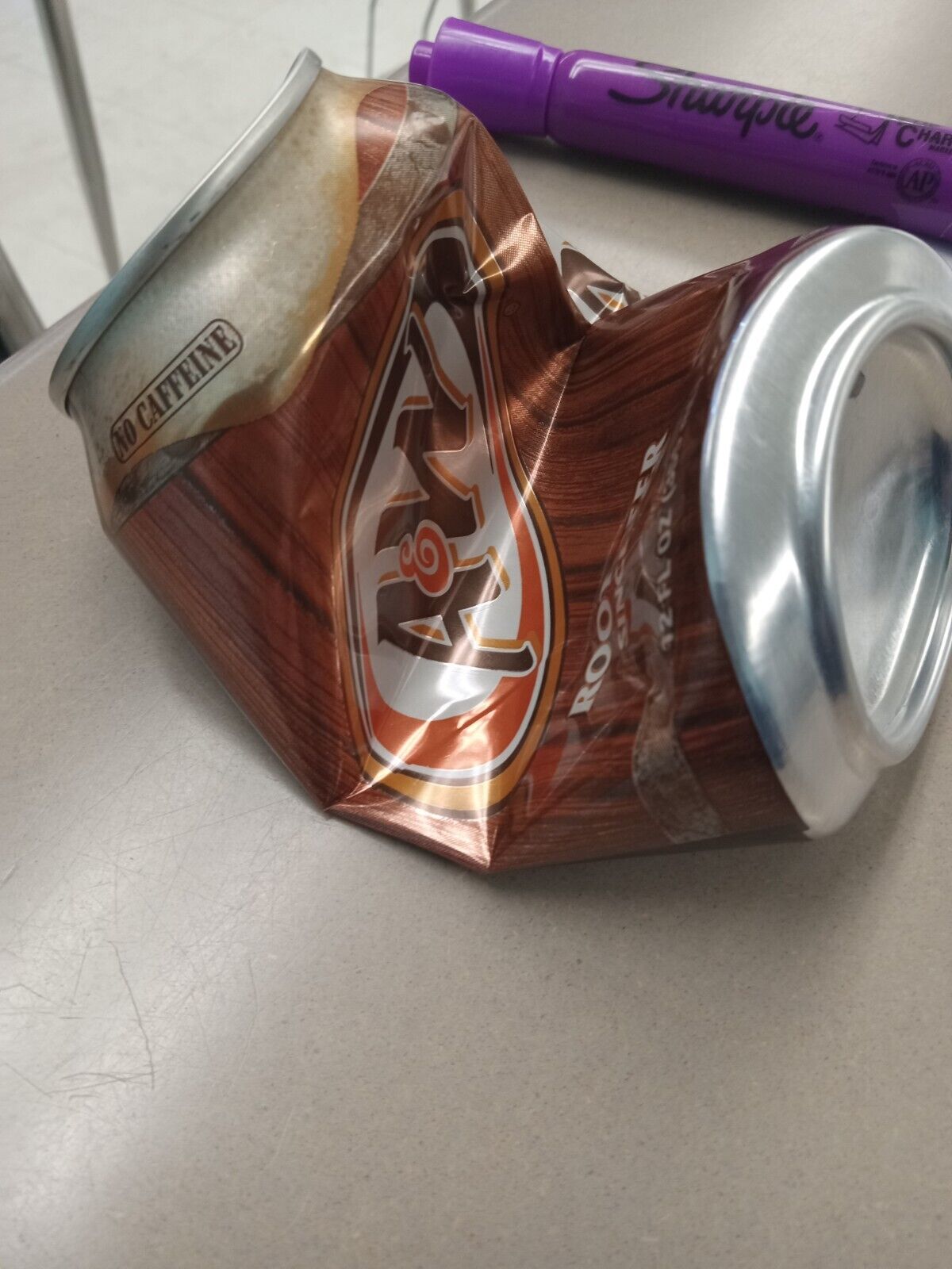 A&W crush can, collection 