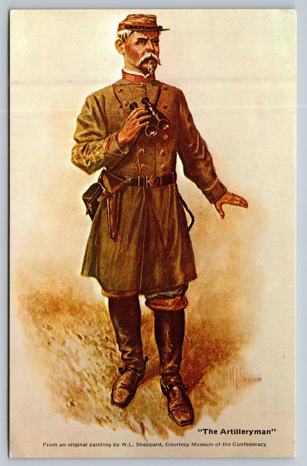 The Artilleryman, Solider Painting, Antique, Vintage Postcard