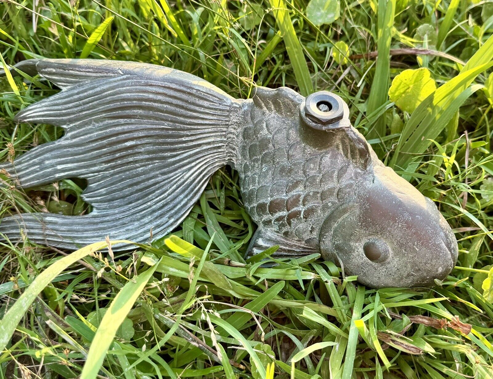 Vintage Brass Koi Fish Lawn Sprinkler 