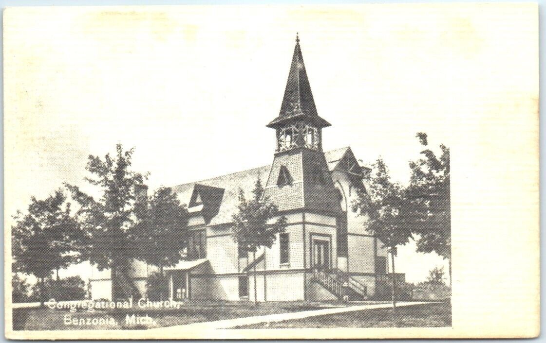 Postcard - Congregation Church - Benzonia, Michigan