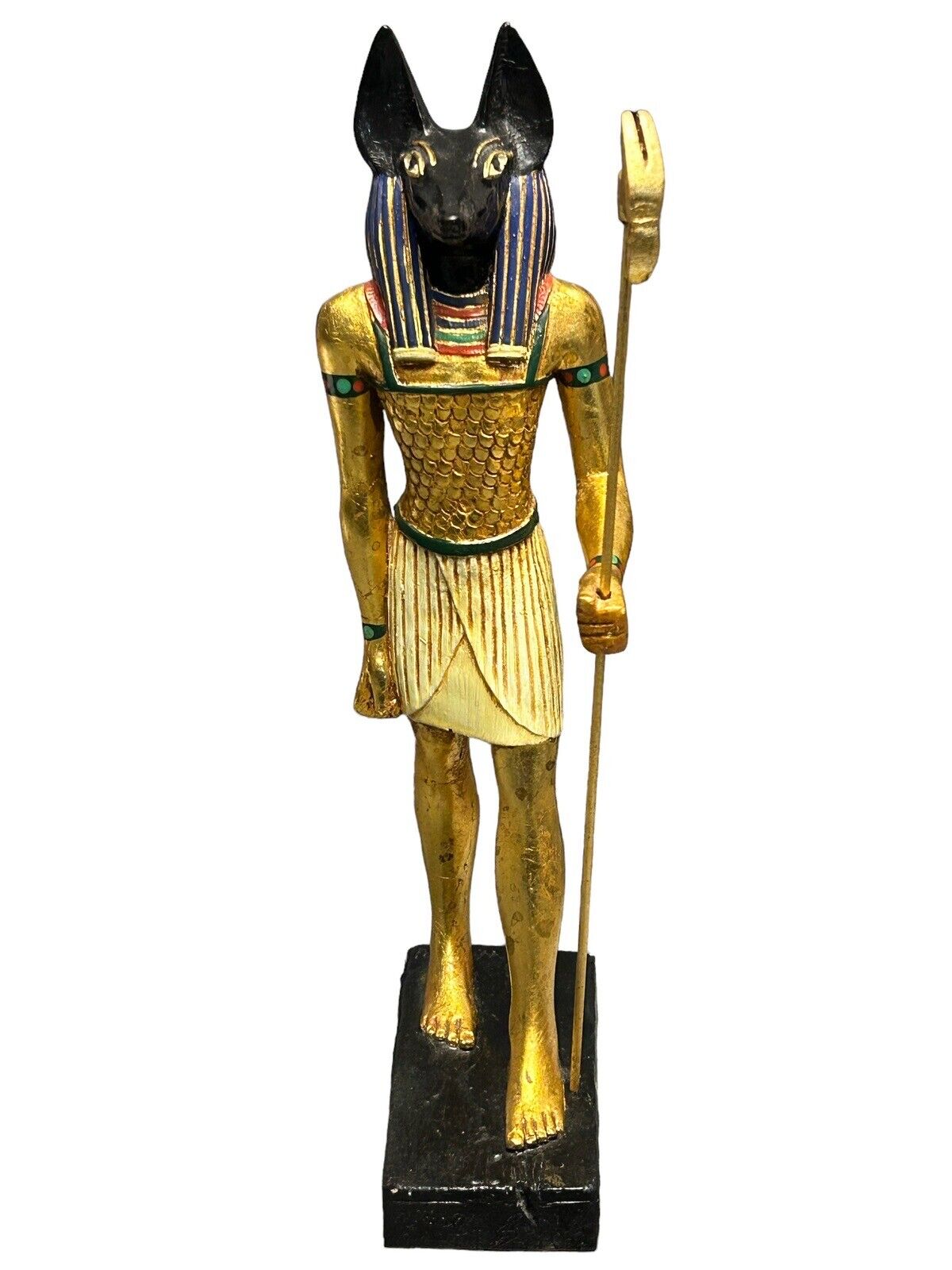 Vintage Egyptian Anubis Carved God Sculpture Statue Signed W T 91 AGI? 11\