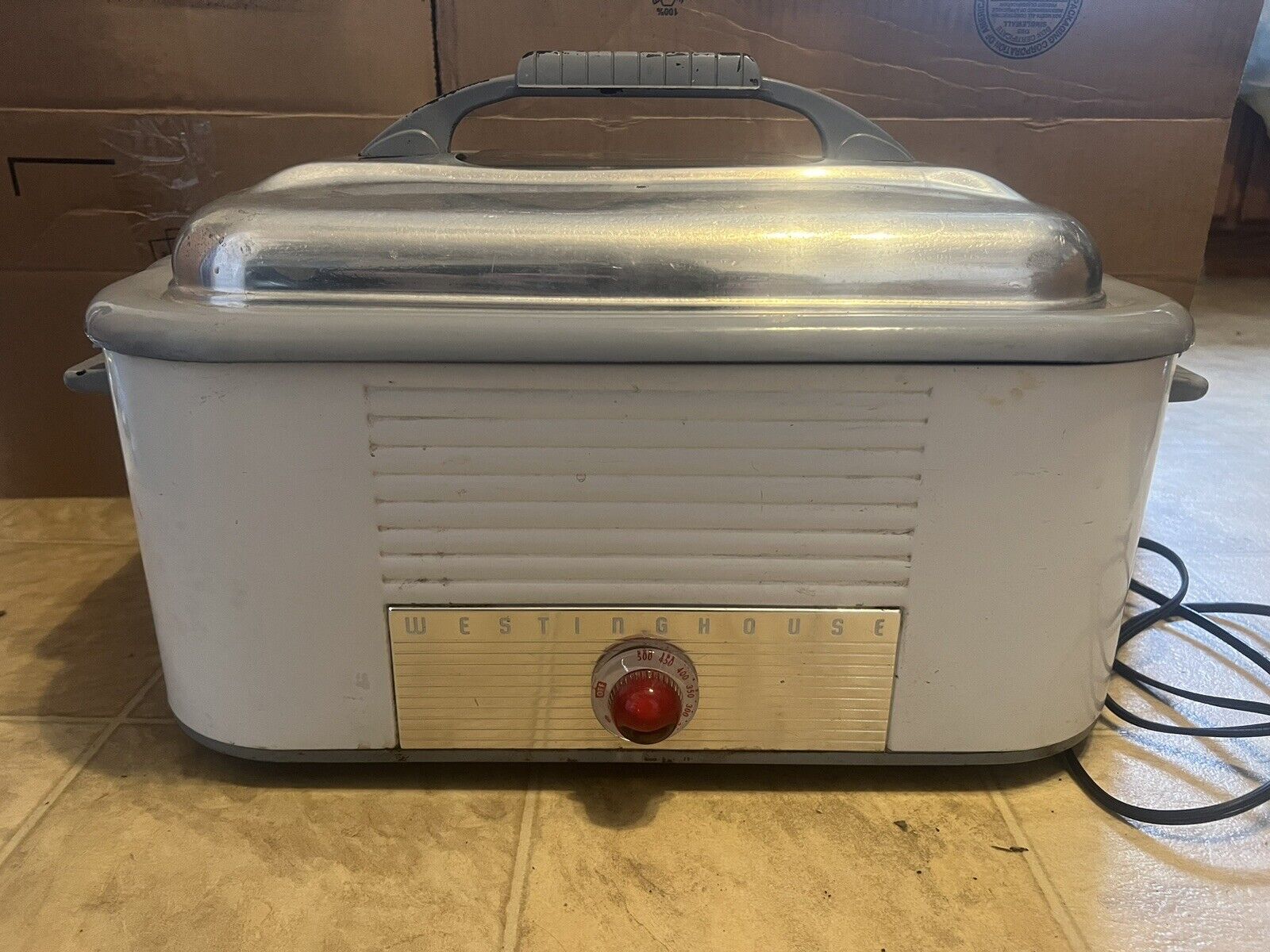 Vintage 1950s Westinghouse Electric Roaster Oven RO-91  18 qt WITH RACKS WORKS