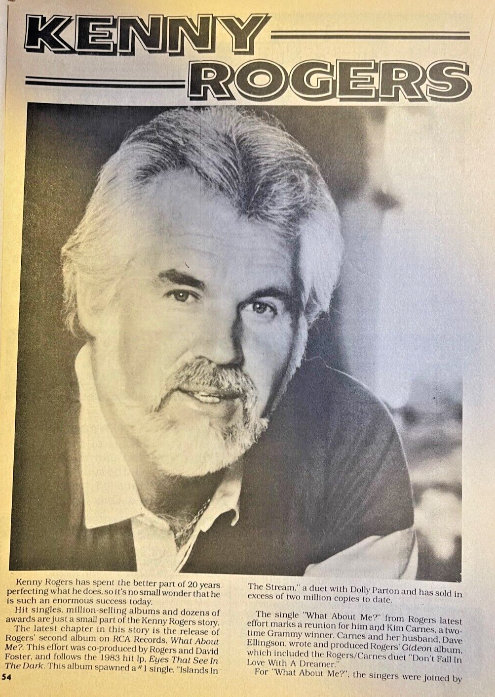 1985 Country Music Performer Kenny Rogers