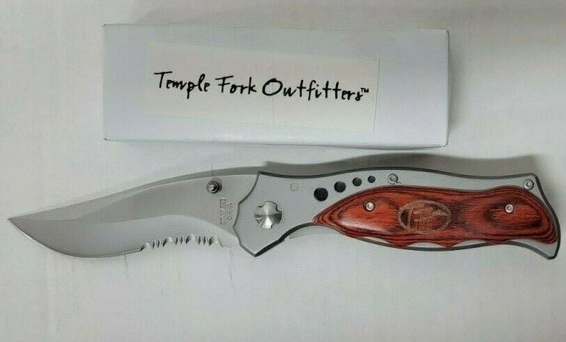 T.F.O Lock Blade Rosewood Handle Folding Knife, TFO-312LB