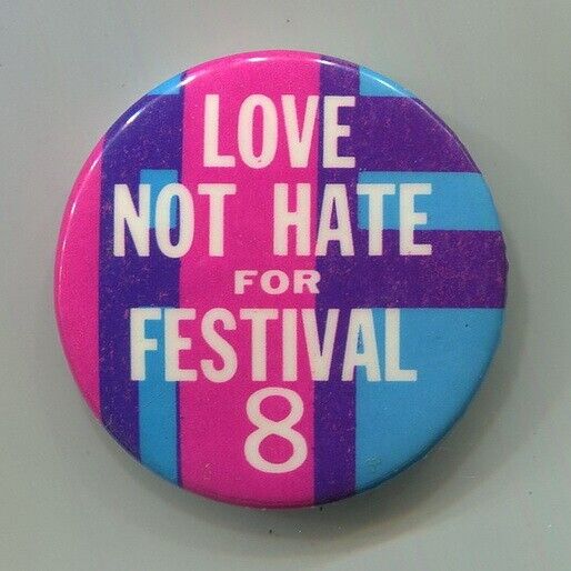 1970  FESTIVAL 8  Ohio Newport Jazz Music Love Not Hate Civil Rights  Cause  Pin