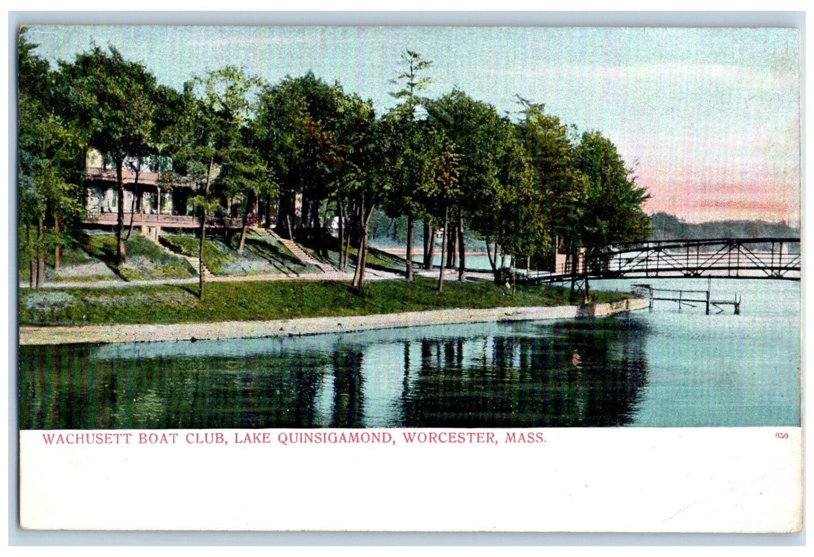 c1905 Wachusett Boat Club Lake Quinsigamond Worcester Massachusetts MA Postcard