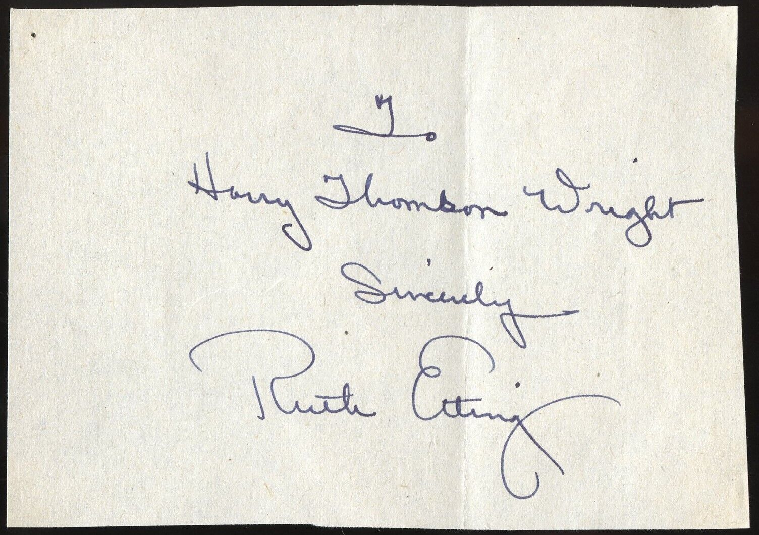 Ruth Etting d1978 signed autograph 3x4 Cut Actress Singer Shine On, Harvest Moon