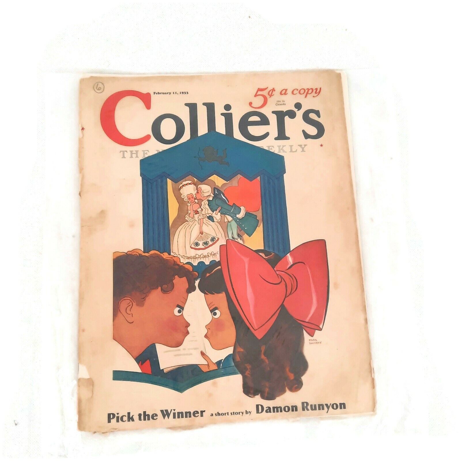 VTG. COLLIER'S NATIONAL WEEKLY MAGAZINE, FEBRUARY 11, 1933, PAUL SHIVELY COVER